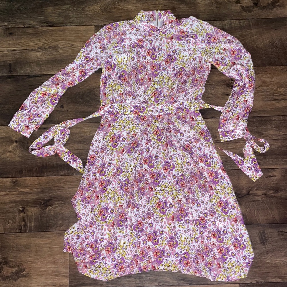 Closet London UK 12 US 8 Floral Neck High Dress with Back Zipper